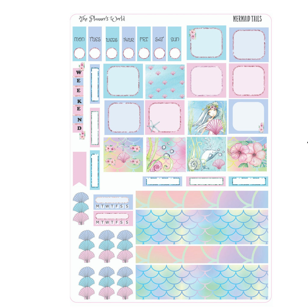 Mermaid Tails Hobonichi Weeks Sticker Kit - The Planner's World