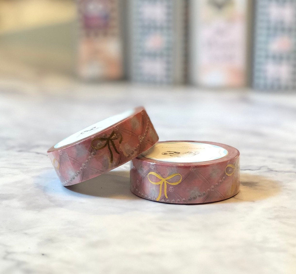 Foiled Washi tape - pink foiled bow wedding washi tape - Sabrina - The Planner's World