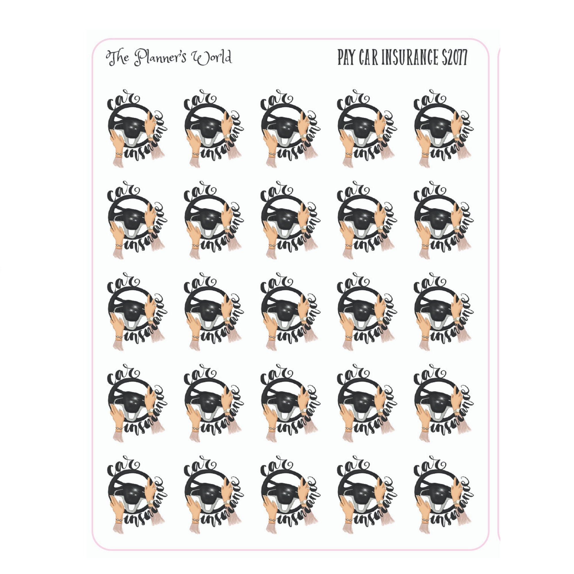 Budget Insurancesticker Car Insurance Stickers - Financial Budget Script Planner Stickers – The ...