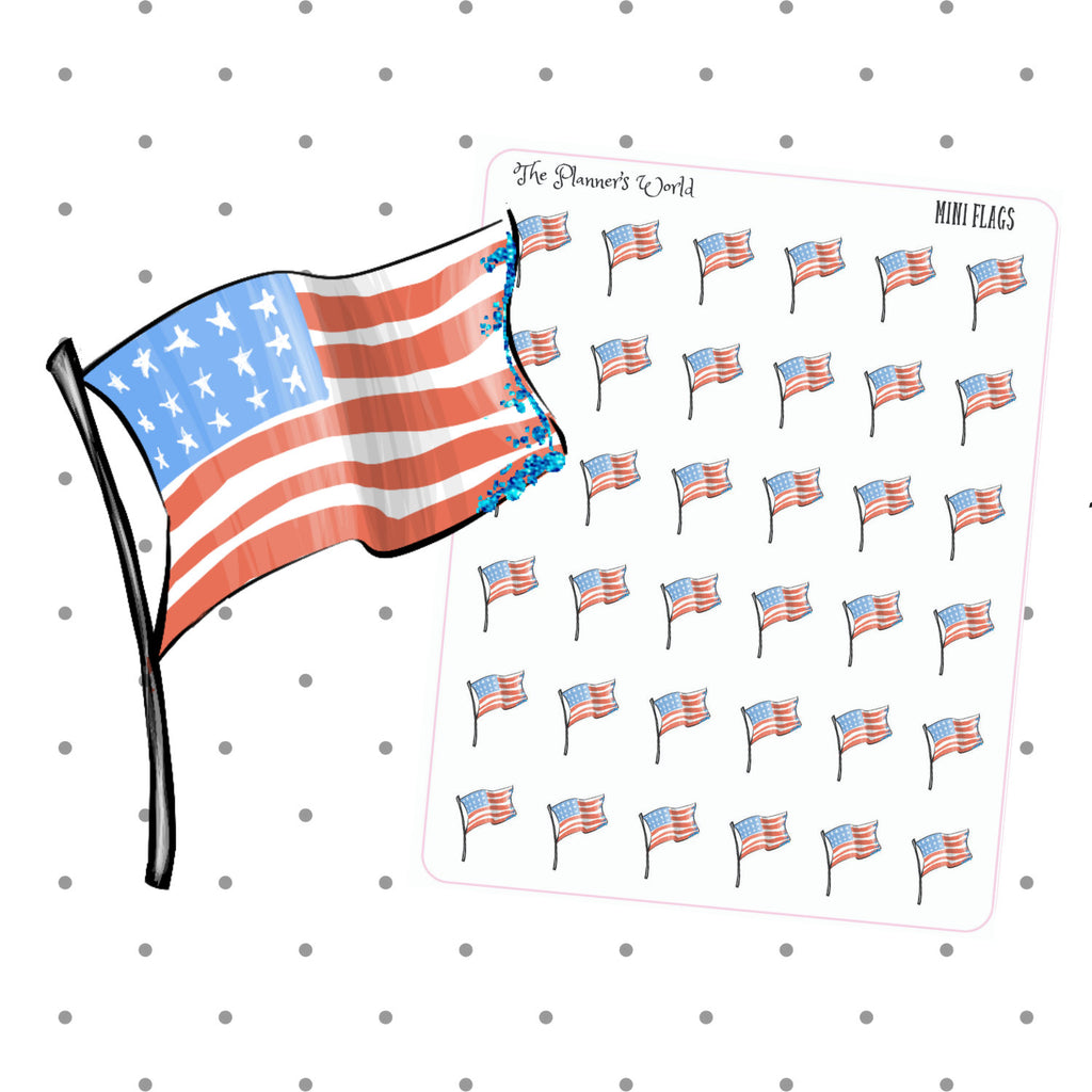 American Flag Planner Stickers - 4th of july stickers - The Planner's World