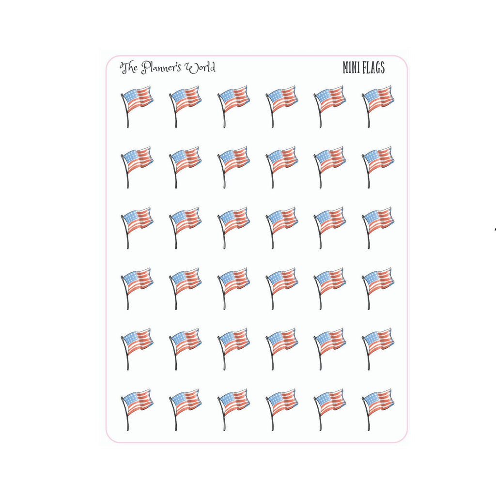 American Flag Planner Stickers - 4th of july stickers - The Planner's World