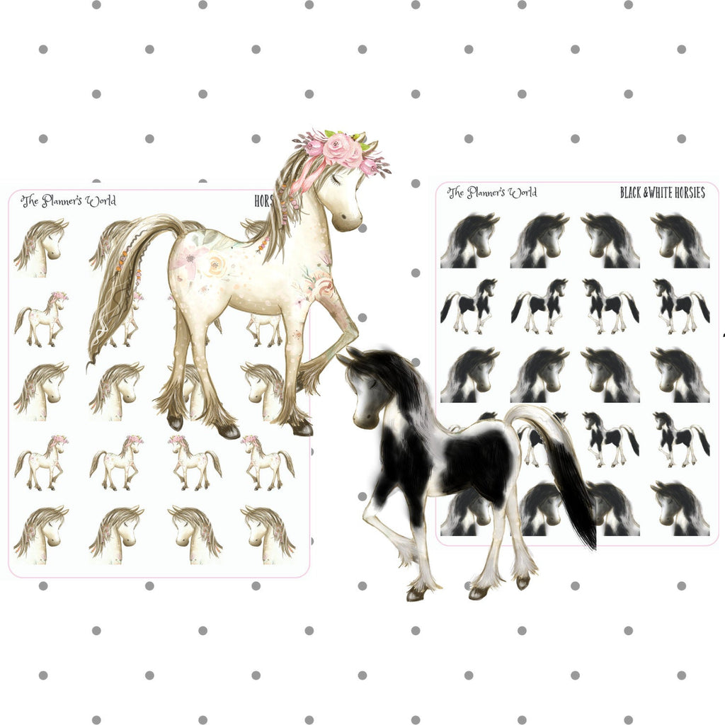 Horse planner stickers - horsies - horse stickers - pony planner stickers - pony stickers - The Planner's World