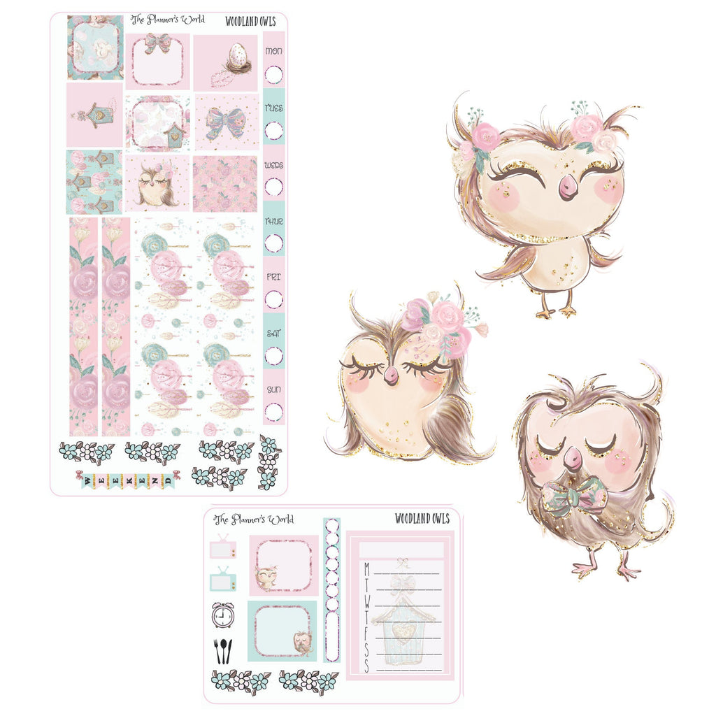 Woodland Owls Hobonichi Weeks Planner Sticker Kit - The Planner's World