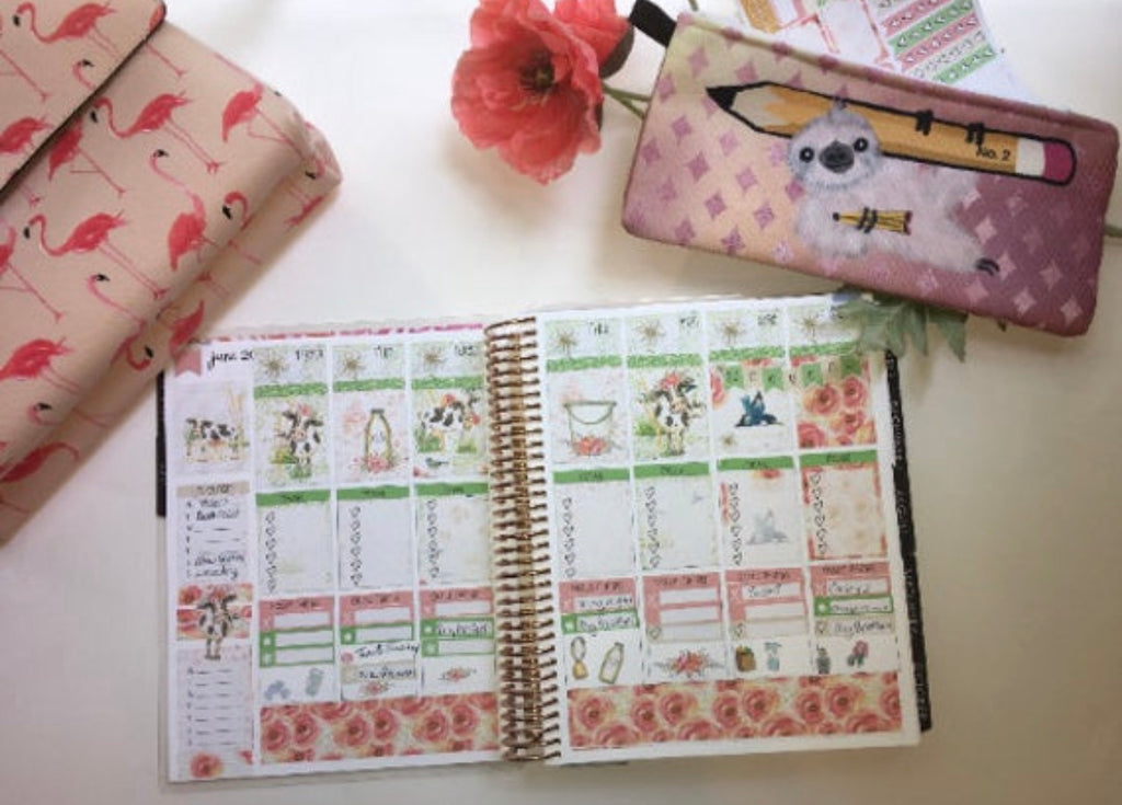 Daisy Moo Cow - Weekly Vertical Sticker Kit - The Planner's World